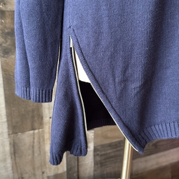 NWT! New York & Co navy knit sweater medium zipper oversized gorpcore classic - Picture 4 of 12